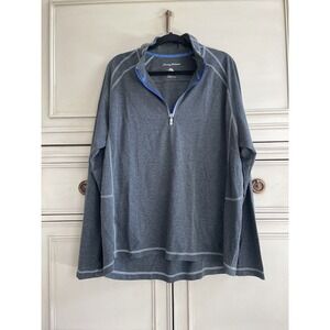 Tommy‎ Bahama Mens Gray 1/2 Zip Size XL Casual Comfort Long Sleeve Shirt